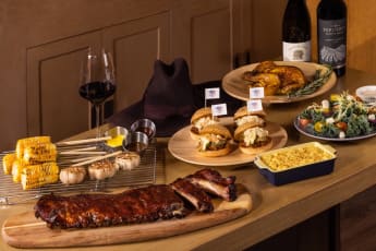 Buffet items – St. Louis Style pork ribs & Pulled pork Butt BBQ Sliders with Slaw and Pickles