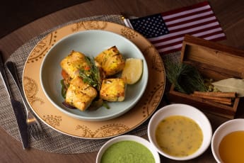 Tandoori Salmon Tikka in Dill Honey Mustard