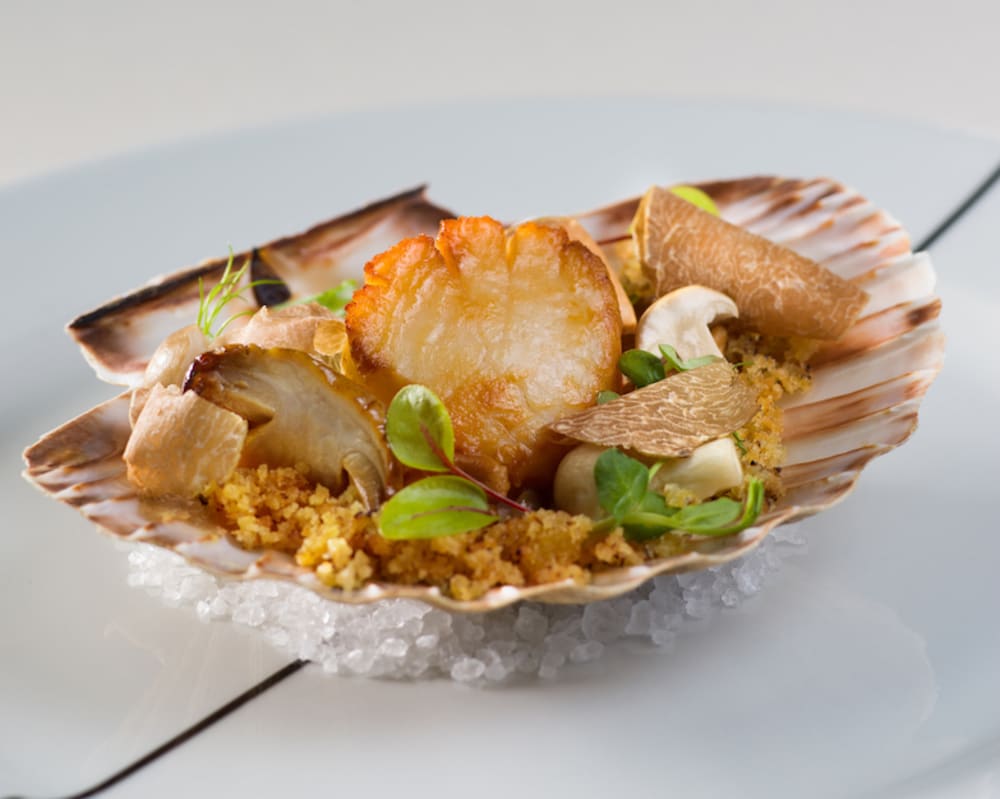 Paper Moon’s baked Hokkaido scallop au gratin with truffle