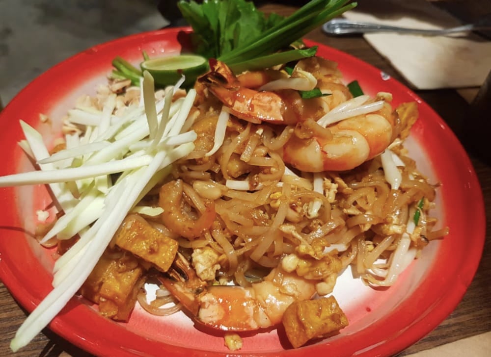 pad thai with tiger prawns ($138) at Samsen Sheung Wan pad thai with tiger prawns ($138) at Samsen Sheung Wan
