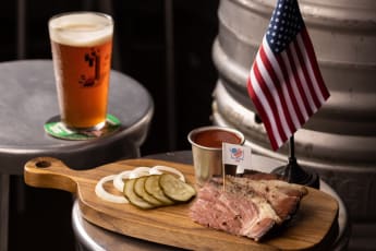 U.S. beef brisket (Quarter Pound) & Tangerine Express by Stone Brewing USA