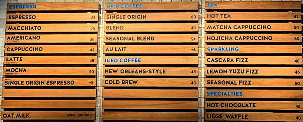 Blue Bottle HK Menu Blue Bottle HK Menu