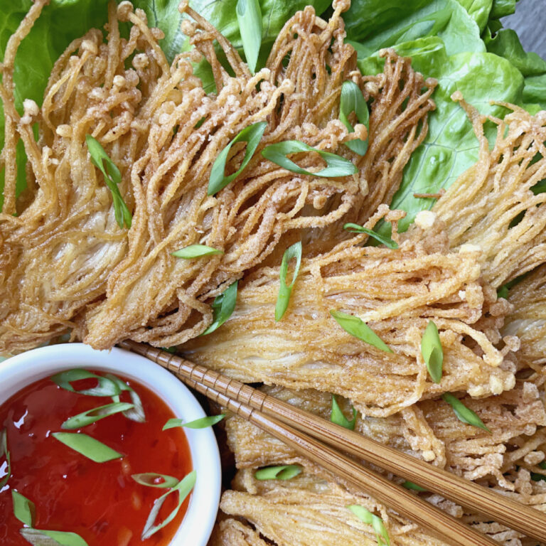 Recipe PanFried Crispy Enoki Mushrooms Foodie