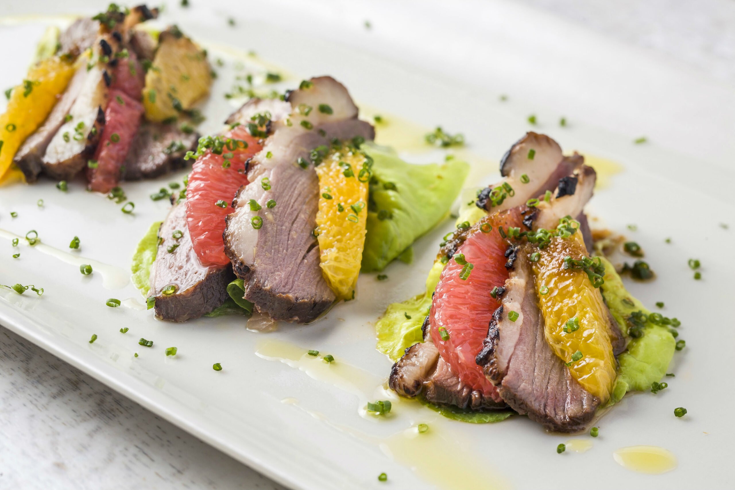 Harissa-Marinated Duck with Citrus in Lettuce Cups