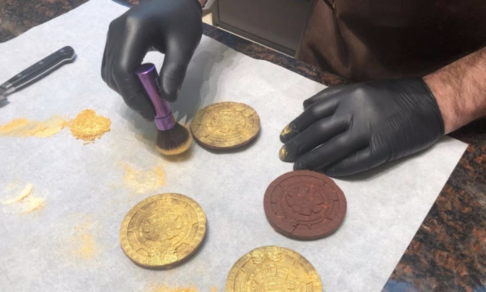 Chef Fabrizio Fiorani’s chocolate discs