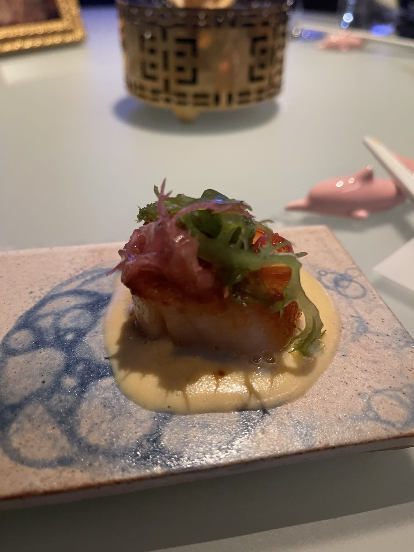 The Birth of Venus: Grilled Hokkaido scallop with seaweed and ponzu