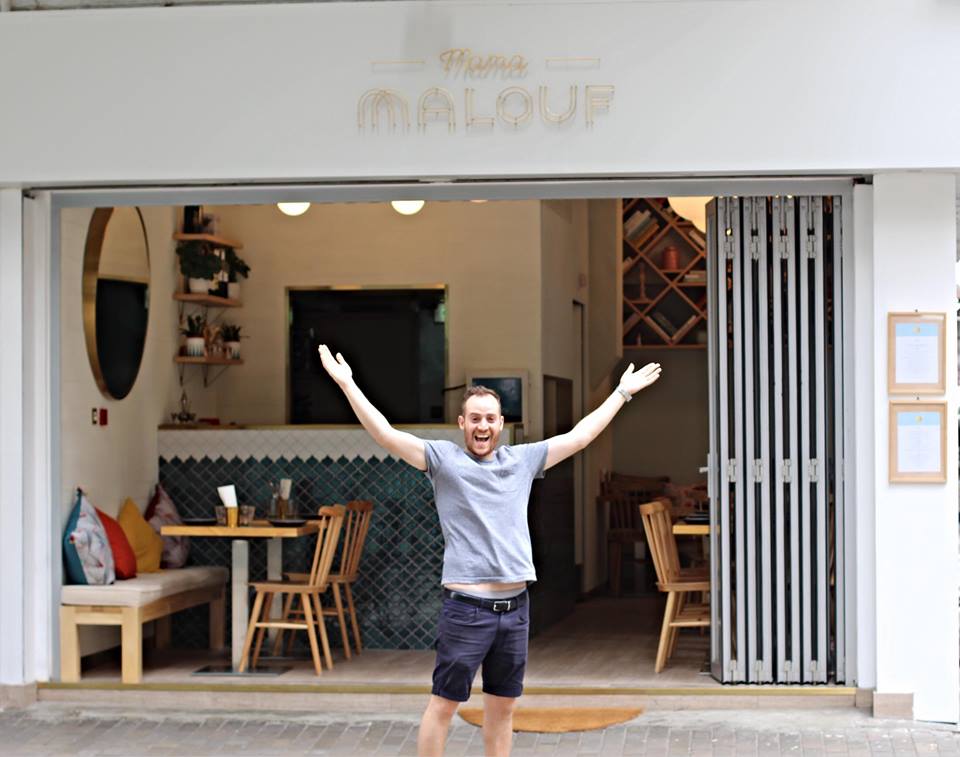 Alex Malouf outside Mama Malouf in Kennedy Town