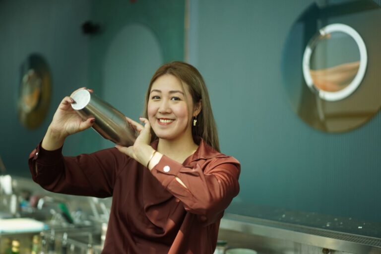 Imelda Ng Hong Kong airport drinking Intervals Bar