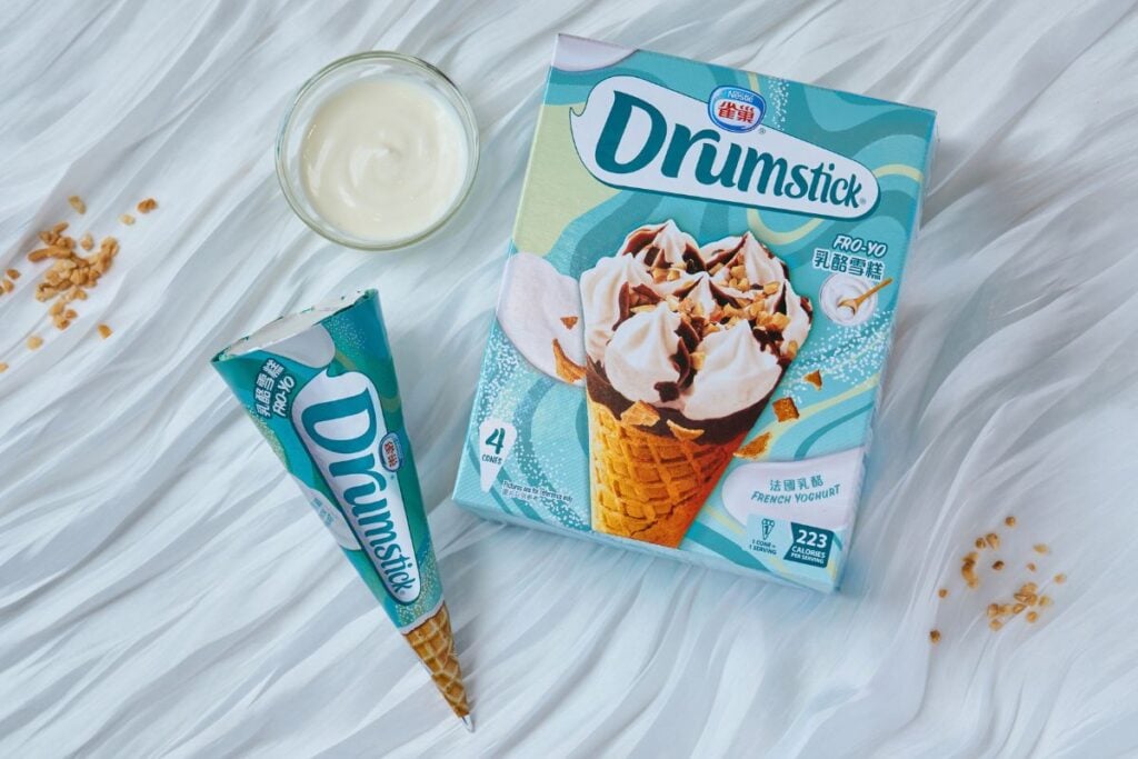 Nestle frozen yoghurt drumstick cone ice cream