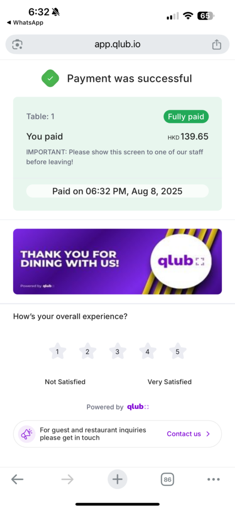 Qlub’s USD30M Series B funding boosts QR pay adoption in Hong Kong’s F&B industry 4 Qlub QR payment solutions pay at table success