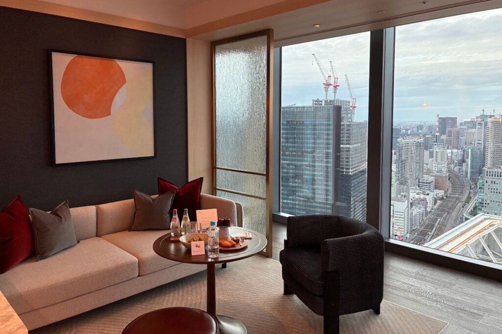 Fairmont Tokyo living room view 