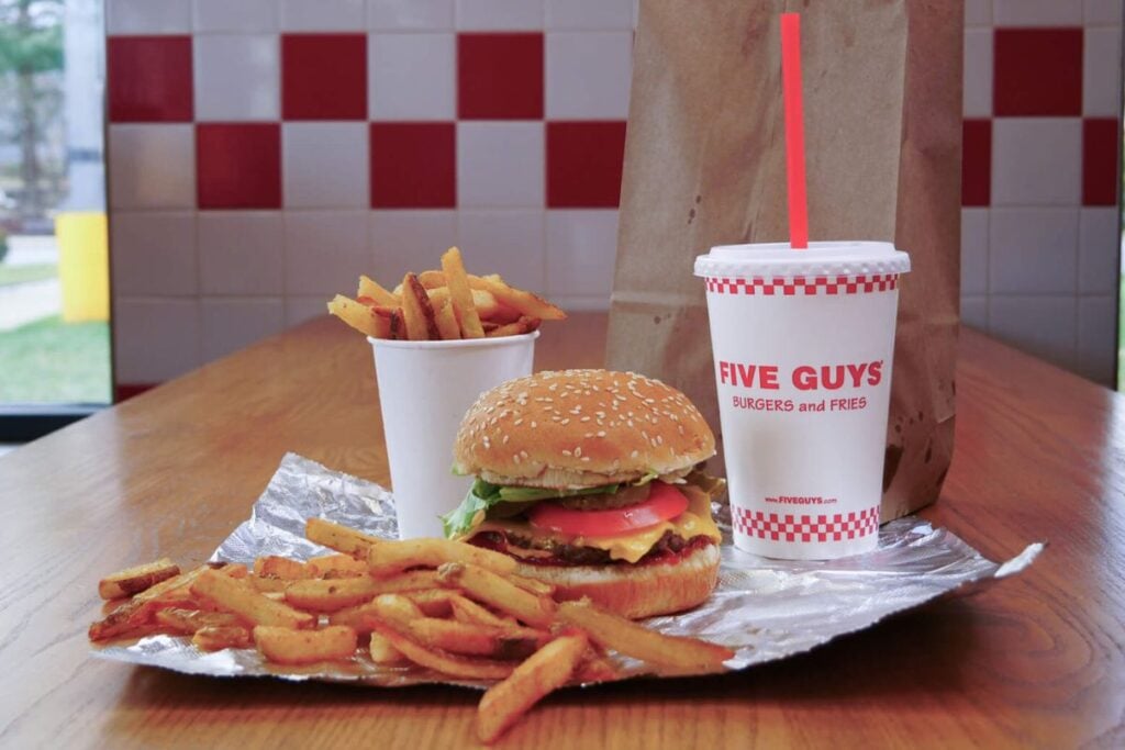 best lunch Central Five Guys little hamburger set meal