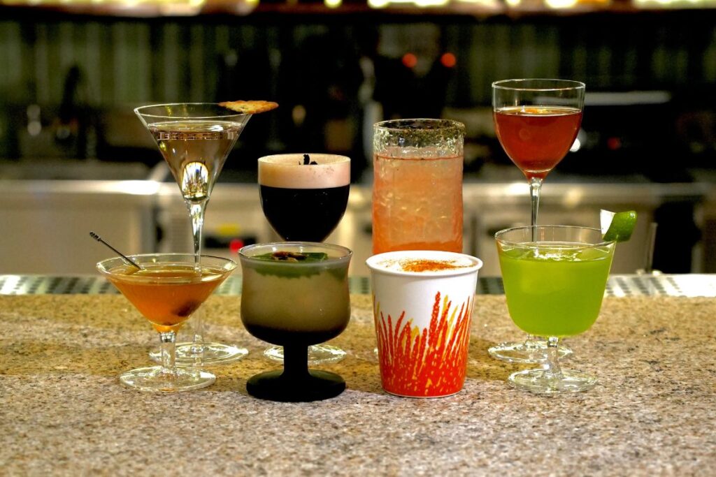 Jase Ho Locale bar cocktails on bar