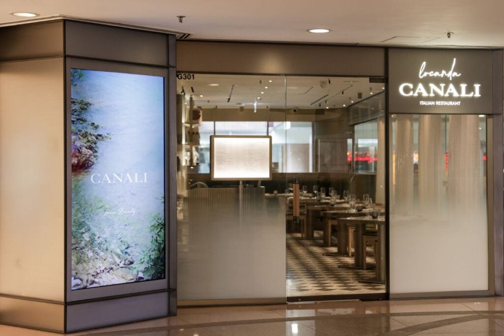 Locanda CANALI, the luxury Italian menswear brand’s Tsim Sha Tsui restaurant exterior