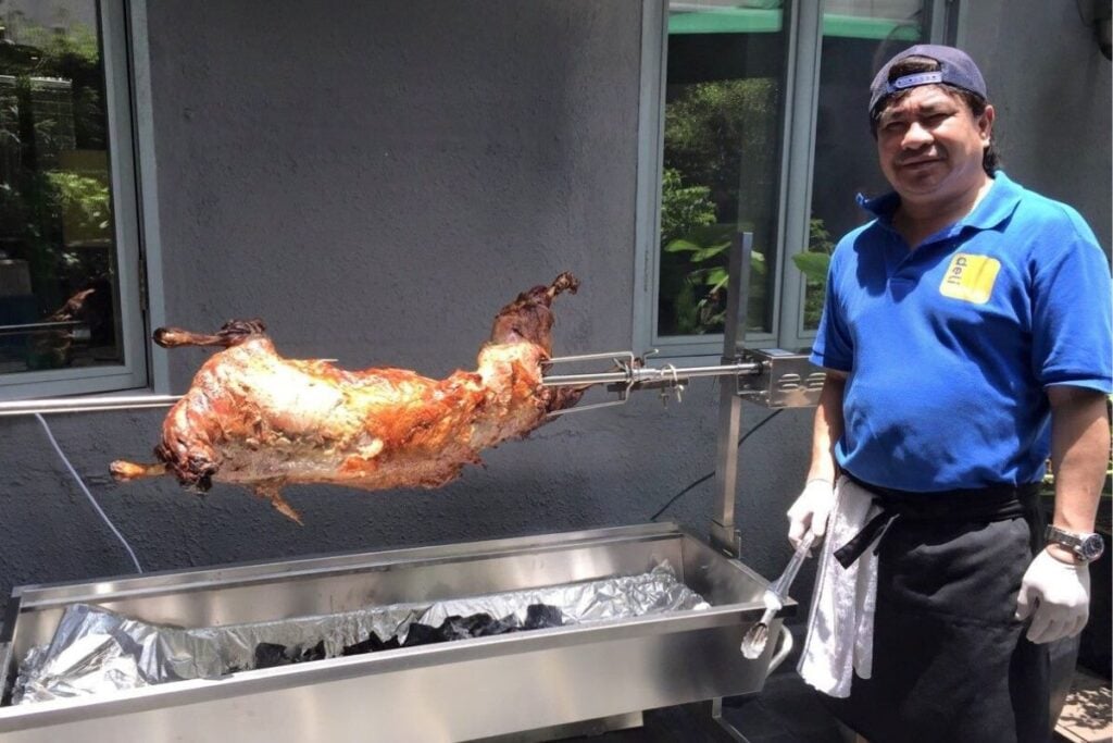 Delicious Catering HK summer party BBQ lamb spit