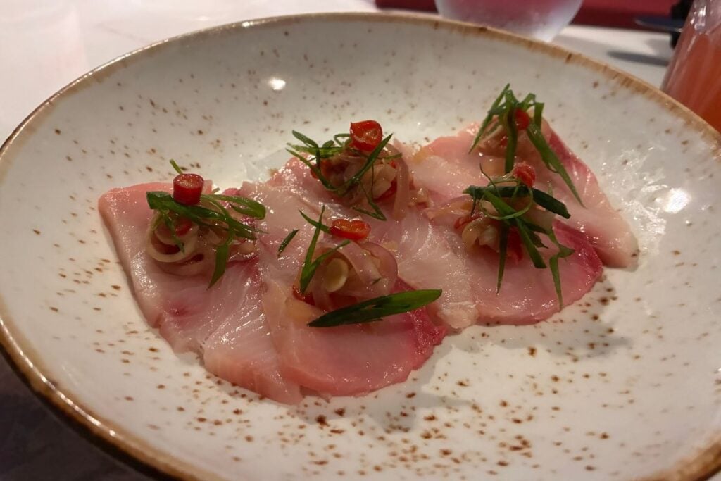 The Orient steakhouse review hamachi crudo