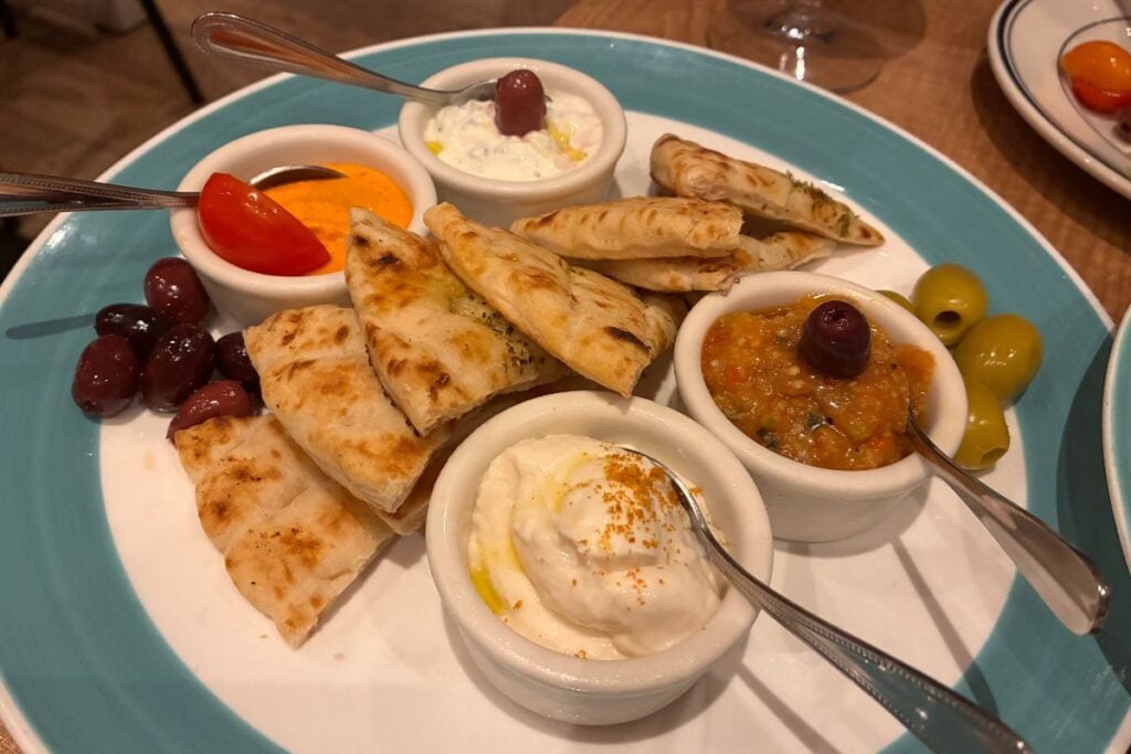 Santorini Steakhouse by Panos review: a buzzy Greek food haven in Hong Kong 1 Santorini Steakhouse review Eat Like a Greek - assorted dips platter