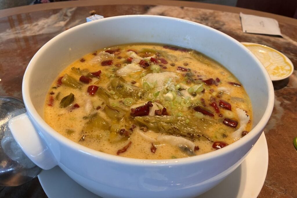 Sichuan Verandah review: customise your spicy journey at this new Sichuanese haunt 3 Sichuan Verandah restaurant review Sichuan-style boiled mandarin fish, pickled vegetable