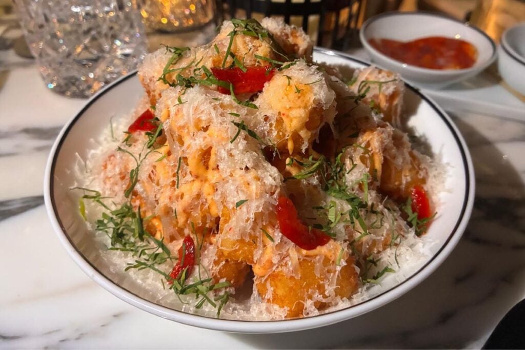 Blanc de Noirs review: an adult champagne playground furnished with Ekkebus bar bites 2 Blanc de Noirs review espellete tater tors