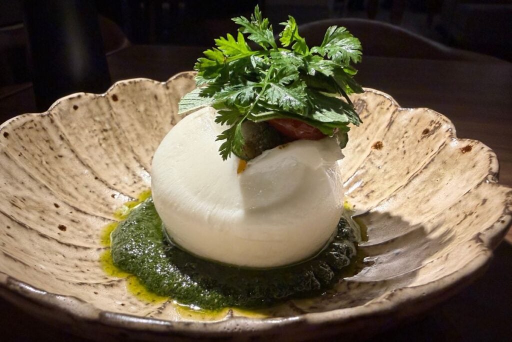 YuSang review: sassy Korean dining with a strong side of alcohol in Central 3 perilla burrata YuSang review